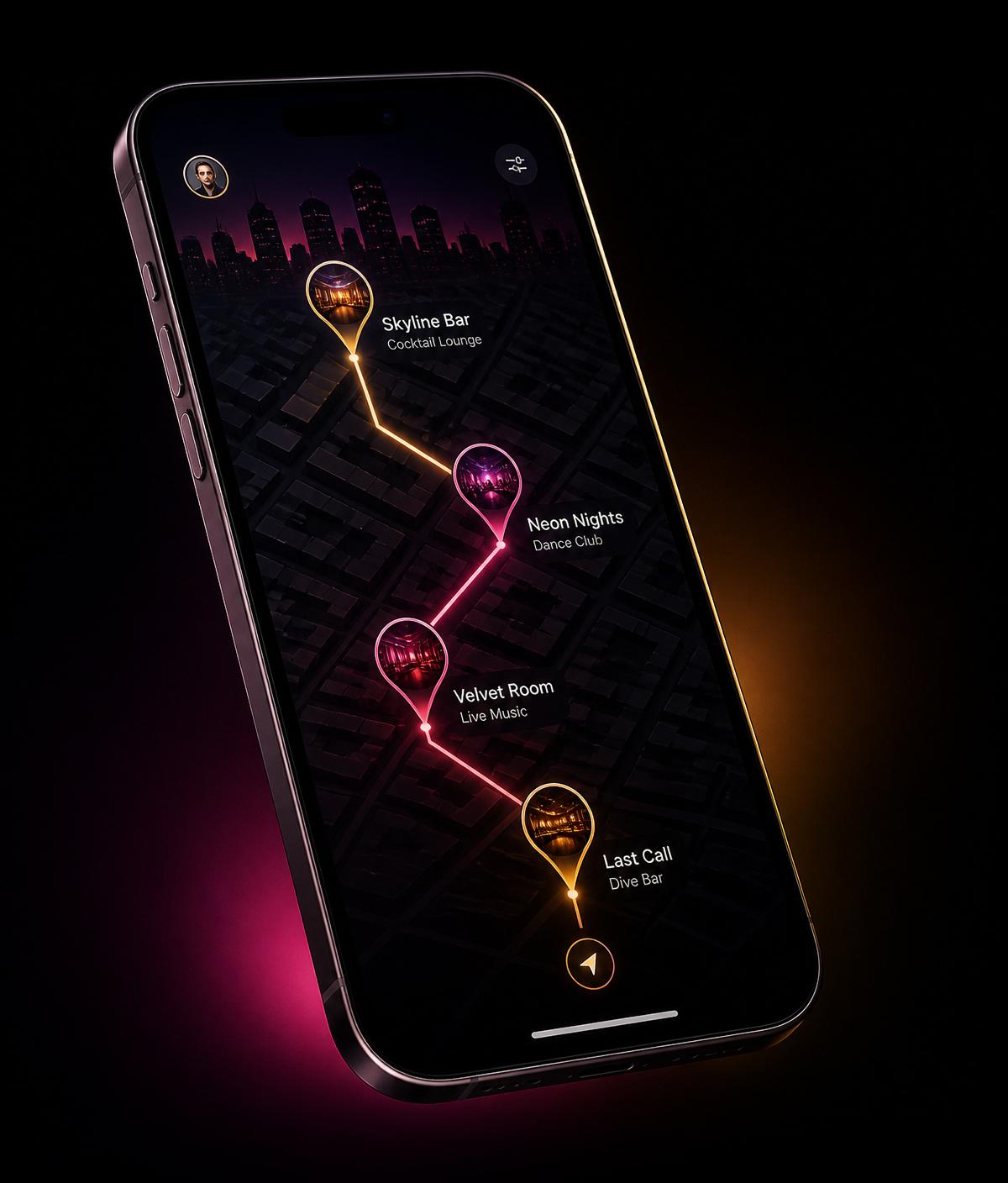 SpassPlätze App mit Route durch Bars und Clubs